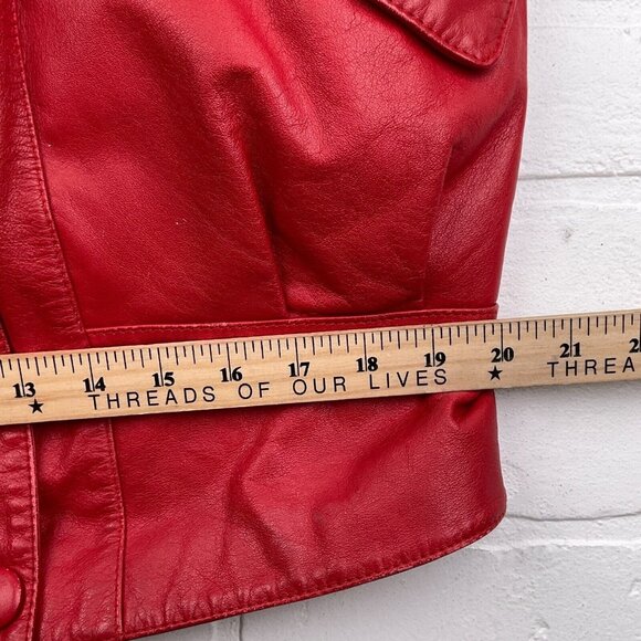 Wilsons Leather Jacket Women Medium Red Relaxed Thinsulate Thermal Retro VTG 90s - Picture 11 of 14